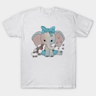 Elefant und Schafe T-Shirt